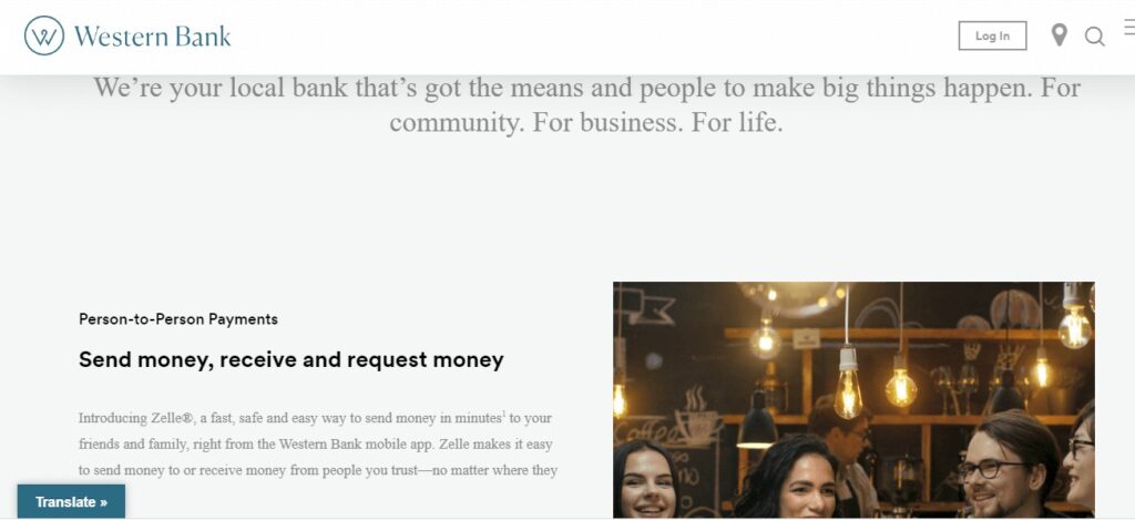 Homepage of Western Bank Website
Link: https://www.westernbank.com/