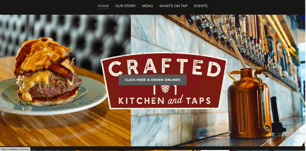 Homepage of Crafted Kitchen and Taps' website / craftedkt.com