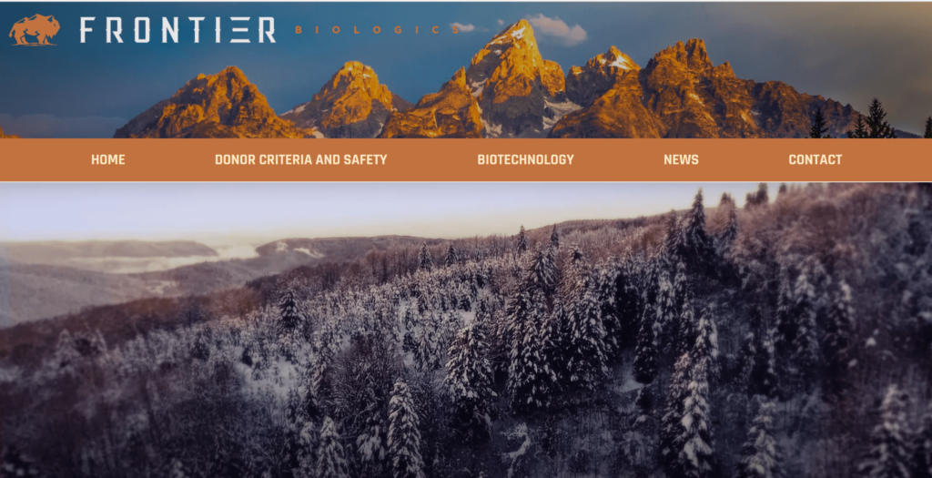 Homepage of Frontier Biologics' website / frontierbiologics.com