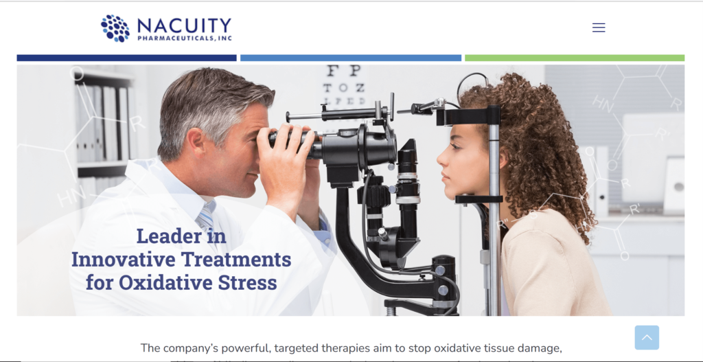 Homepage of Nacuity Pharmaceuticals Inc's website / www.nacuity.com