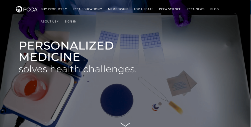 Homepage of PCCA's website / pccarx.com