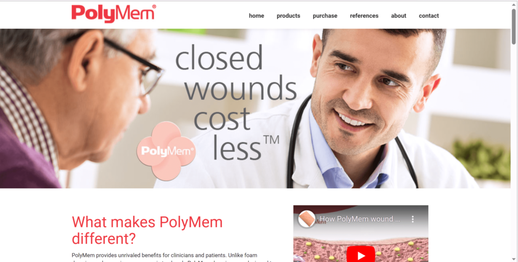 Homepage of PolyMem's website / www.polymem.com