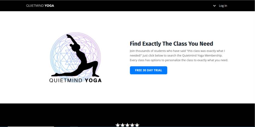 Homepage of Quiet Mind Yoga's website / www.quietmind.yoga