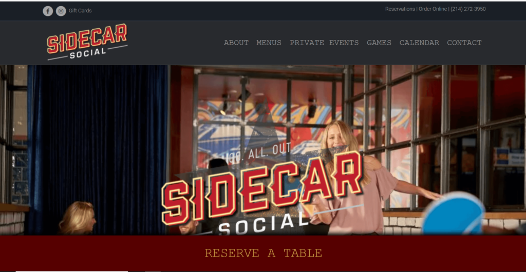Homepage of Sidecar Social Addison's website / sidecarsocial.com