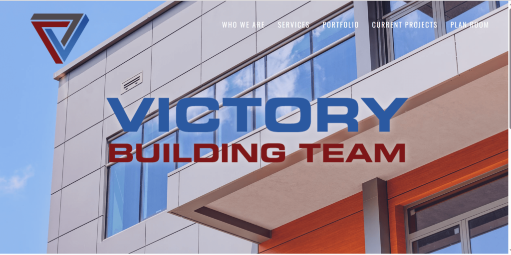 Homepage of Victory Building Team's website / www.victorybuildingteam.com